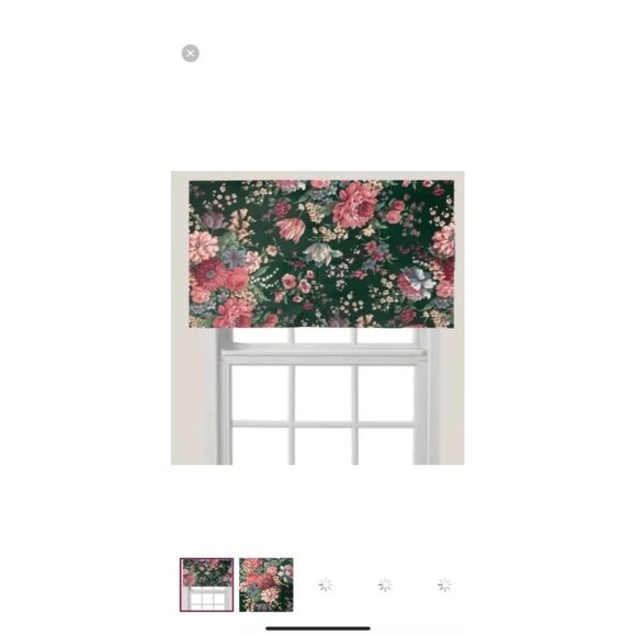 Vintage Croscill Granada Curtain Valance 18" x 90" Green Pink Roses Floral - Picture 8 of 11